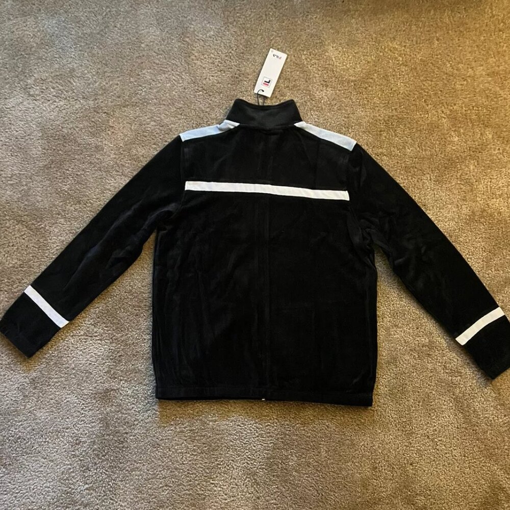 Fila Men's Velour Sweatsuit Tracksuit Black Velvet Set Size 2XL NWT - Picture 6 of 13